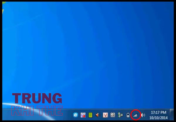 Click vào biểu tượng wifi trên thanh taskbar