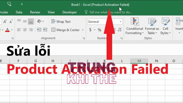 Lỗi Excel Product Activation Failed